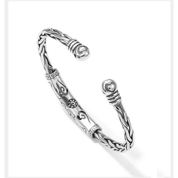 999 Etched Pure  Silver Tribal Cuff Bracelet - Picture 2 of 16